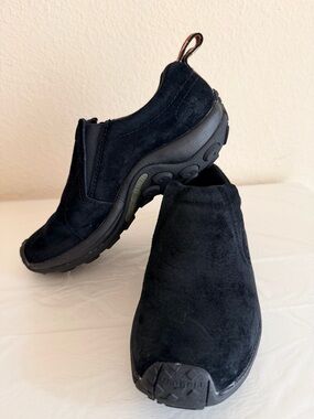 Merrell Women’s Black Jungle Moc Slip-On Suede Athletic Shoes Size 6.5